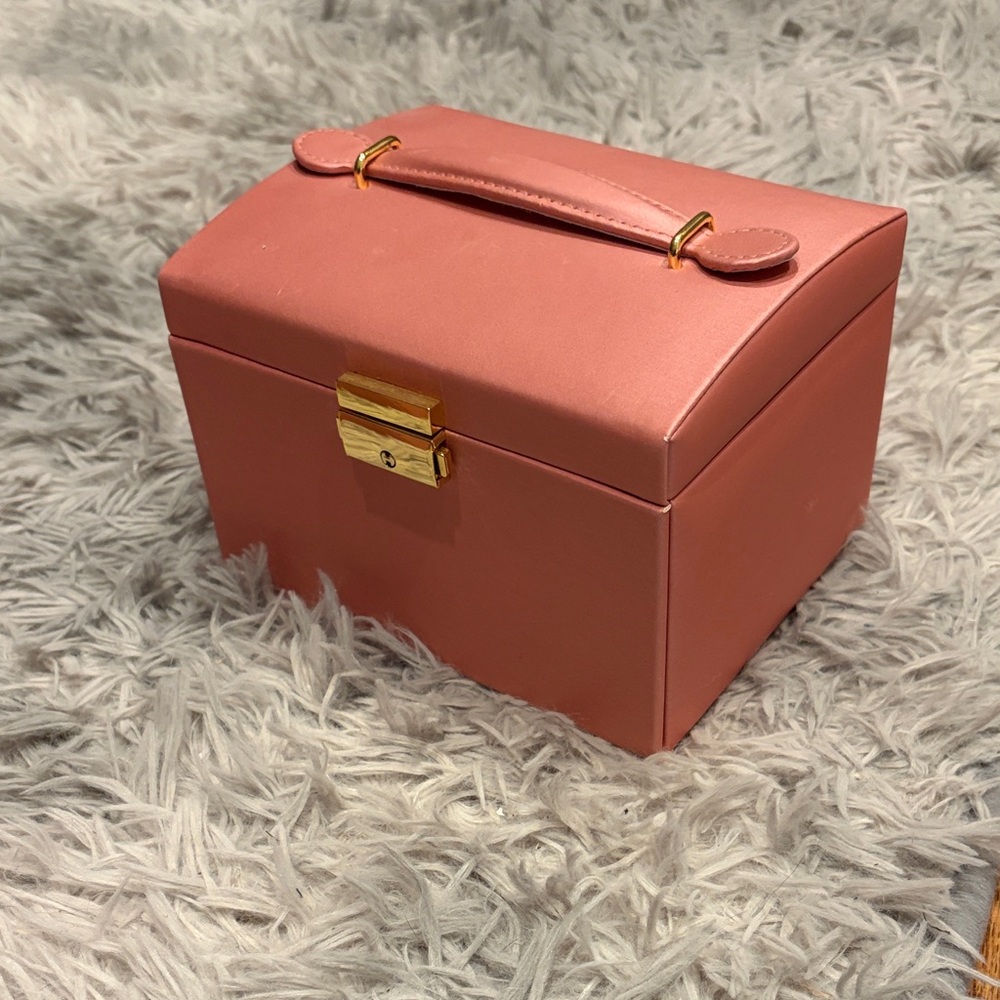 Pink Jewelry Box with Gold Accents